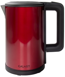 Чайник GALAXY  GL - 0300  КРАСНЫЙ  (2.0 кВт, 1.8л ЗНЭ, двойная стенка) пласт.корпус,внутр.нерж.сталь