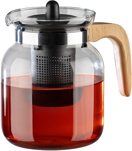 Чайник заварочный  стекло  MALLONY  (910134) (1.5 л)  (ситечко, буковая ручка)  La Caffetteria