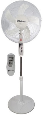 Вентилятор напол.  SAKURA SA-18 W  БЕЛЫЙ  (45 Вт, 40 см, 3 скор, ПДУ)