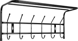Вешалка настенная с полкой  НИКА  6 крючков (ВП 6) (600х238х268мм) ЧЕРНЫЙ