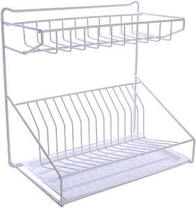 Сушилка д/посуды Термопластик  АЛТАЙСКИЙ МЕТАЛЛИСТ  2-х ярусная  (АЛТ 01 ТП Б) (38*39*24,5см) БЕЛАЯ,  (2!!!)