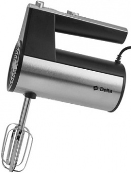 Миксер DELTA LUX  DL-5076  (400 Вт, 5 скор+ТУРБО, 4 нас) нержав.сталь с черным