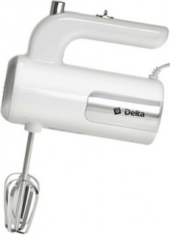 Миксер DELTA LUX  DL-5077  (400 Вт, 5 скор, 4 нас) нержав.сталь с белым