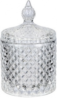 Сахарница стекло 1000 мл  DELI GLASS  (69356)  (TG1030-5/L1)  (12 см, с крышкой)