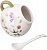 Солонка  керам. 170 мл  AGNESS  FLOWER STORY  (358-2183) (9.5х9.5 см, h-10 см, с ложкой)