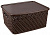 Корзина  Плетенка  Коричневая  (М3558)  (350х290х175 мм) с крышкой,  г.Октябрьский
