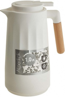 Термос - кувшин  ALPENKOK 1.0 л  (AK-10110S) (стекл.колба, крышка с кнопкой)