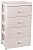 Комод пласт.  ФЛОРАН  Слон.кость  4-х ярусный (М 6838) широкий (425х560х905 мм)  г.Октябрьский