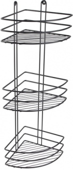 Полка д/ванной (3 яруса)  угловая  АЛТАЙСКИЙ МЕТАЛЛИСТ (АЛТ 153 Ч)  (20х20х66 см) ЧЕРНАЯ