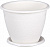 Горшок  РОЗАЛИЯ   Белый   800 мл  (М1521)  с поддоном,  г.Октябрьский