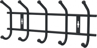 Вешалка настенная  НИКА  5 крючков  (ВНТ5М/Ч )  (465х190х80 мм) ЧЕРНЫЙ