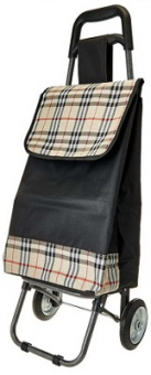 Тележка с сумкой  DELTA   DT-120  ЧЕРНАЯ С БЕЖЕВЫМ  (до 50 кг, 30 л, метал. колеса)