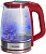 яЧайник  АКСИНЬЯ  КС-1006  (1.5 кВт, 2.2 л, ЗНЭ) КРАСНЫЙ, стекло, подсветка