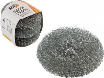 Губка д/мытья посуды  (металл)  3 шт  (001743) "Сетка",  "Рыжий кот"