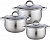 Набор посуды  WEBBER  BE-616/6   6 пр. (2.1/2.9/3.9 л, СТ.кр) (индукция)