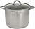 Кастрюля нерж. 12 л  WEBBER (BE-368/2) (26×22 см, Ст.кр, 3-слойн.дно) (индукция)