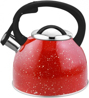 Чайник нерж. со свистком MALLONY  2.5 л  (005174) (индукция) Красный, ARTE