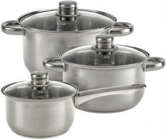 Набор посуды  WEBBER  BE-631/6	 6 пр. (2.6/3.5 л, ковш 1.9 л, СТ.кр) "Classic"