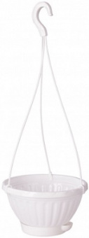 Горшок-кашпо подвесное  МИРАБЕЛЬ  Белый  3.5 л  (М5927) с поддоном,  г.Октябрьский