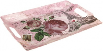 яПоднос пласт. с ручками  (929242)  (38х26.5см)  ПАРИЖ