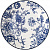 Тарелка (синий)  ГОЛУБАЯ РОЗА  200 мм  (277810) (фарфор)