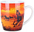 Кружка  400 мл  (297309)  (фарфор)  ЛОШАДИ НА ЗАКАТЕ,  КОРАЛЛ