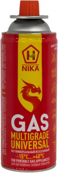 Газовый  баллон  220 гр  NIKA  (цанговый, всесезонный),  (4!!!)