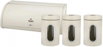 Хлебница  RASHEL  R-3017  (45х27х18 см + 3 банки по 1.7 л) кремовый
