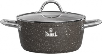 Кастрюля  с АП  RASHEL (R-26630)  3.0 л  22 см (СТ.кр)  КОРИЧ.ГРАНИТ  (индукция)