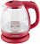 Чайник   ENERGY  E-296  (005216)  (1.1 кВт, 1.0 л, ЗНЭ) стекло, КРАСНЫЙ