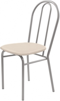 Стул со спинкой  НИКА-5  (СТ5/СК)  СЛОН.КОСТЬ/СЕРЕБРО  (экокожа)
