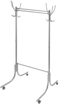Вешалка гардеробная на колесиках  НИКА  ВГ90-6/МС (1160х765х1740 мм,  6/6 крючков) МАТОВЫЙ СЕРЫЙ