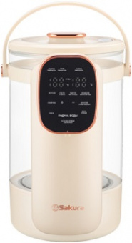 Термопот  SAKURA  SA-1375 W  (1.2 кВт, 3.0 л, 6 реж, сенсор.управ) стекло