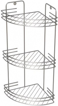 Полка д/ванной (3 яруса)  угловая  IRSA  (АЛТ 66 С)  (19х19х45 см) ХРОМ