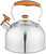Чайник нерж. со свистком  AGNESS  (937-903) (2.5 л) (ручка "под дерево")  (индукция)