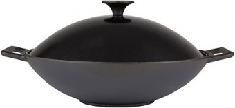 Сковорода - Вок  чугунная (3.3 л, метал крышка)  MALLONY (PCI-22) (22см)   (985042)
