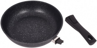 Сковорода АП KUKMARA  МРАМОР ТЕМНЫЙ  (СМТ263а) (26 см, h-6см, съем.ручка, литой.алюм)