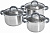 Набор посуды  WEBBER  BE-625/6	 6 пр. (2.2/3.0/4.0 л, СТ.кр, силикон.ручки) Profi (индукция)